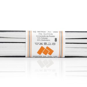 Elástico Chato Branco N 08 ( 5 mm ) - Peça