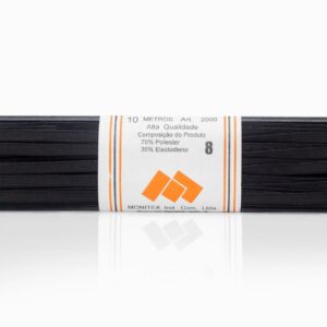 Elástico Chato Preto N 08 ( 5 mm ) - Peça