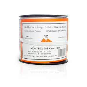 Elástico Chato Branco N 12 ( 7 mm ) - carretel