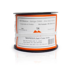 Elástico Chato Branco N 14 ( 8 mm ) - carretel