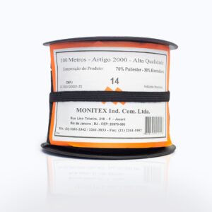 Elástico Chato Preto N 14 ( 8 mm ) - carretel