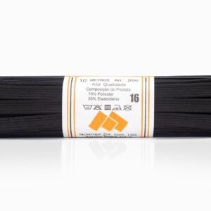 Elástico Chato Preto N 16 ( 9 mm) - Peça