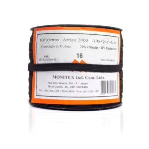 Elástico Chato Preto N 16 ( 9 mm ) - carretel