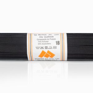Elástico Chato Preto N 18 ( 12 mm ) - Peça
