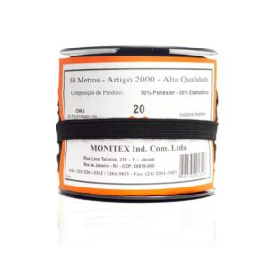 Elástico Chato Preto N 20 ( 13 mm ) - carretel