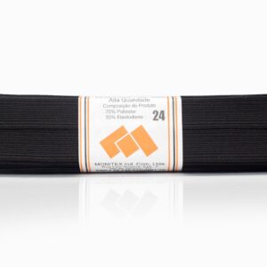 Elástico Chato Preto N 24 ( 16 mm ) - Peça