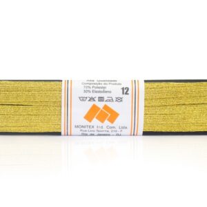 Elástico Metalizado Ouro N 12 ( 7 mm )