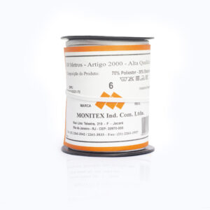 Elástico chato branco Nº 6 (4 mm) - carretel