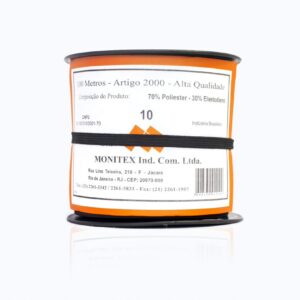 Elástico Chato N 10 Preto ( 6 mm ) - carretel