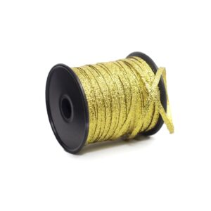 Fita Metalizado Fitilho Dourado ( 3 mm ) - Carretel